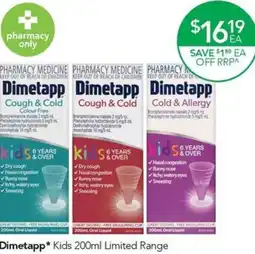 Terry White Dimetapp Kids Limited Range offer