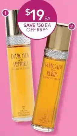 Terry White Elizabeth Taylor Diamonds and Sapphires EDT Spray or Elizabeth Taylor Diamonds and Rubies EDT Spray offer