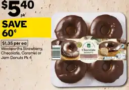 Woolworths Woolworths Strawberry, Chocolate, Caramel or Jam Donuts offer