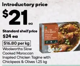 Woolworths Woolworths Slow Cooked Moroccan Inspired Chicken Tagine with Chickpeas & Olives offer