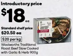 Woolworths Woolworths Traditional Roast Beef Slow Cooked with Garlic & Herb offer