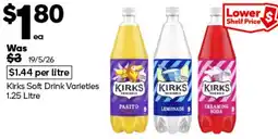Woolworths Kirks Soft Drink offer
