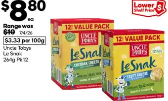 Woolworths Uncle Tobys Le Snak offer