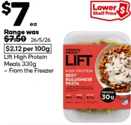 Woolworths Lift High Protein Meals offer