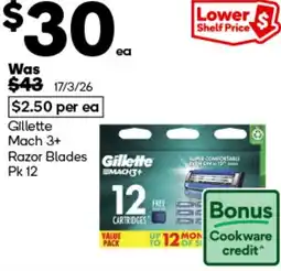 Woolworths Gillette Mach 3+ Razor Blades Gillette offer