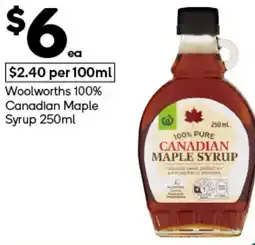 Woolworths Woolworths 100% Canadian Maple Syrup offer
