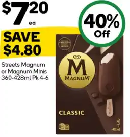Woolworths Streets Magnum or Magnum Minis offer