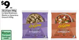 Woolworths La Gina Mushroom Risotto or Sorrentina Gnocchi offer