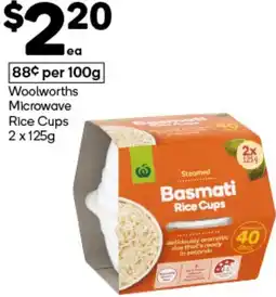 Woolworths Woolworths Microwave Rice Cups offer