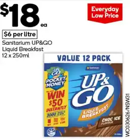Woolworths Sanitarium UP&GO Liquid Breakfast offer