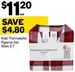 Woolworths Kids' Flannelette Pyjama Set offer