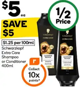 Woolworths Schwarzkopf Extra Care Shampoo or Conditioner offer