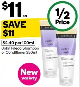 Woolworths John Frieda Shampoo or Conditioner offer