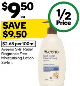 Woolworths Aveeno Skin Relief Fragrance Free Moisturising Lotion offer