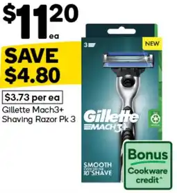 Woolworths Gillette Mach3+ Shaving Razor offer