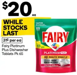 Woolworths Fairy Platinum Plus Dishwasher Tablets offer