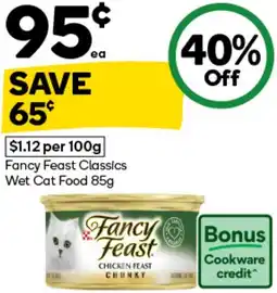 Woolworths Fancy Feast Classics Wet Cat Food offer