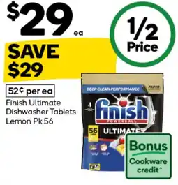 Woolworths Finish Ultimate Dishwasher Tablets Lemon offer