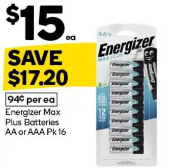 Woolworths Energizer Max Plus Batteries AA or AAA offer