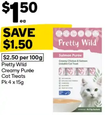 Woolworths Pretty Wild Creamy Purée Cat Treats offer