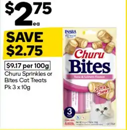 Woolworths Churu Sprinkles or Bites Cat Treats offer