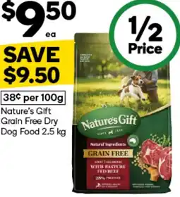 Woolworths Nature's Gift Grain Free Dry Dog Food offer
