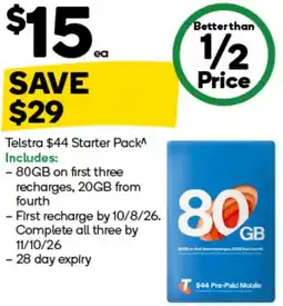 Woolworths Telstra $44 Starter Pack offer