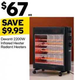 Woolworths Devanti 2200W Infrared Heater Radiant Heaters offer