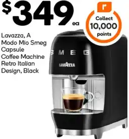 Woolworths Lavazza, A Modo Mio Smeg Capsule Coffee Machine Retro Italian Design, Black offer