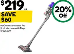 Woolworths MyGenie Sentinel Al Pro Stick Vacuum with Mop offer