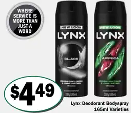 Friendly Grocer Lynx Deodorant Bodyspray offer