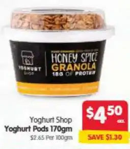 Spar Yoghurt Pods offer
