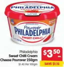 Spar Philadelphia Sweet Chilli Cream Cheese Pourover offer