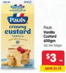 Spar Pauls vanilla custard offer