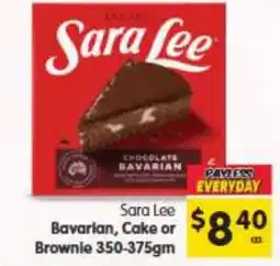 Spar Sara Lee Bavarian, Cake or Brownie offer