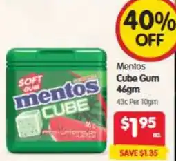 Spar Mentos Cube Gum offer