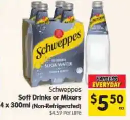 Spar Schweppes Soft Drinks or Mixers offer