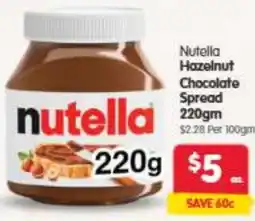 Spar Nutella Hazelnut Chocolate Spread offer
