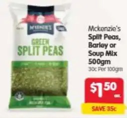 Spar Mckenzie's Split Peas, Barley or Soup Mix offer