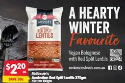 Spar McKenzie's Australian Red Split Lentils offer