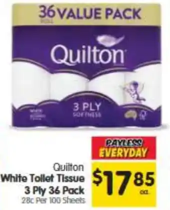 Spar Quilton White Toilet Tissue offer