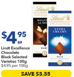 Ritchies Lindt Excellence Chocolate Block offer