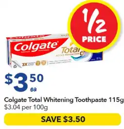 Ritchies Colgate Total Whitening Toothpaste offer