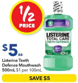 Ritchies Listerine Teeth Defence Mouthwash offer