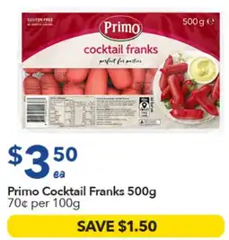 Ritchies Primo Cocktail Franks offer