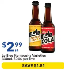 Ritchies Lo Bros Kombucha Varieties offer