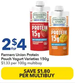 Ritchies Farmers Union Protein Pouch Yogurt Varieties offer
