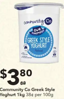 Ritchies Community Co Greek Style Yoghurt offer