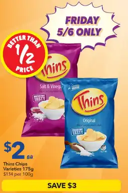 Ritchies Thins Chips Varieties offer