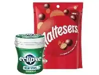 Foodworks Mars Pods, M&M’s or Maltesers Bags, Wrigley’s or Skittles Fruit Bottle 64-180g offer